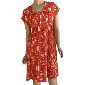 DIANE VON FURSTENBERG Silk Relaxed Fit Side Ties Yana Ocean Liner Dress 4